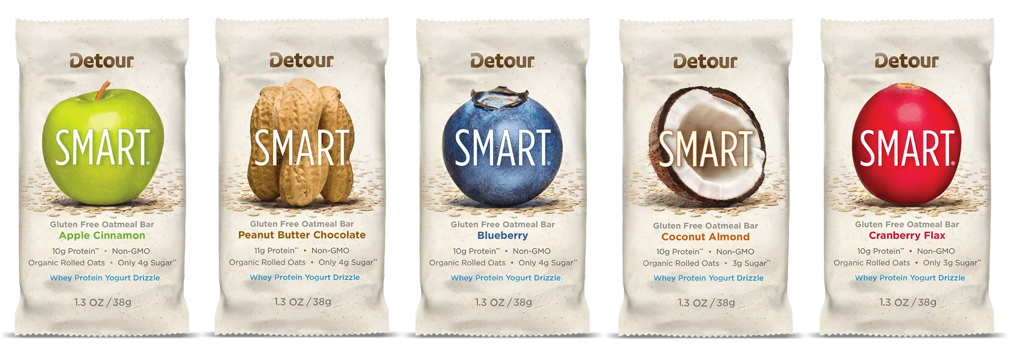 Detour Smart protein bar packaging design system.