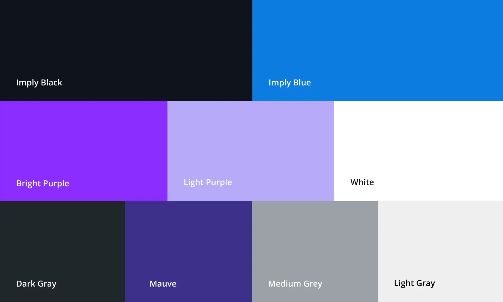 Imply brand color palette.