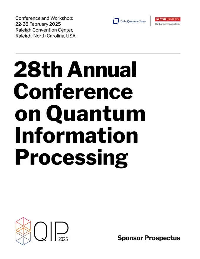 Annual Conference on Quantum Information Processing sponsor prospectus page 1