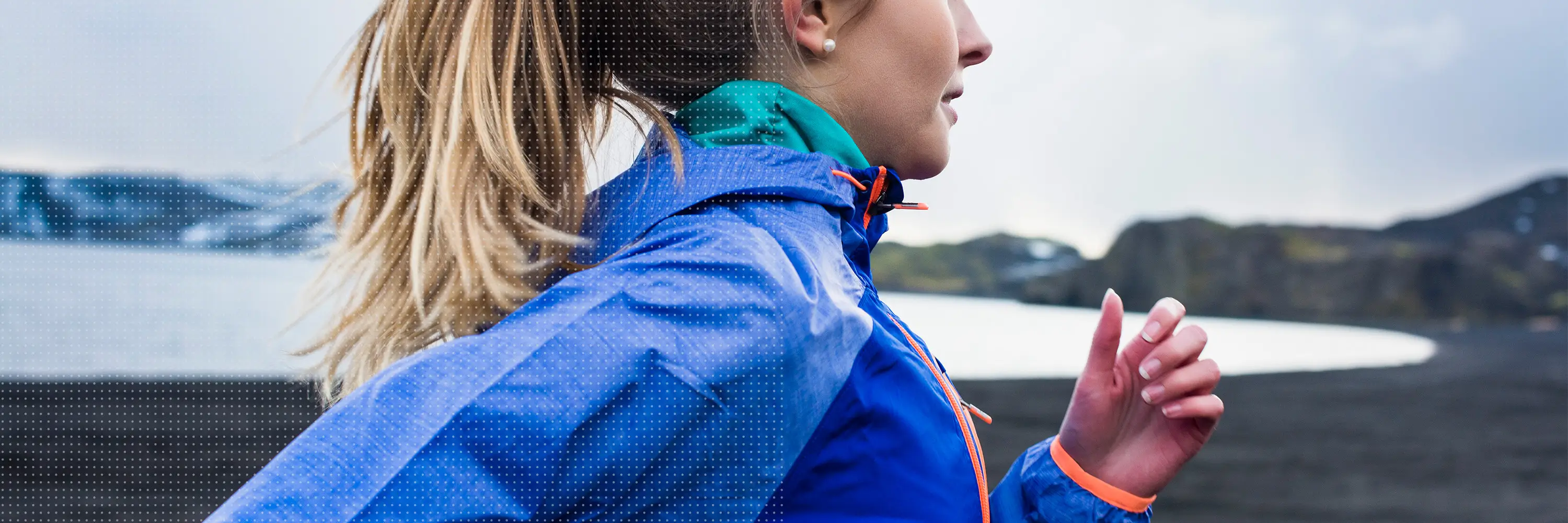 Runner wearing jacket treated with Sciessent Agion technology.