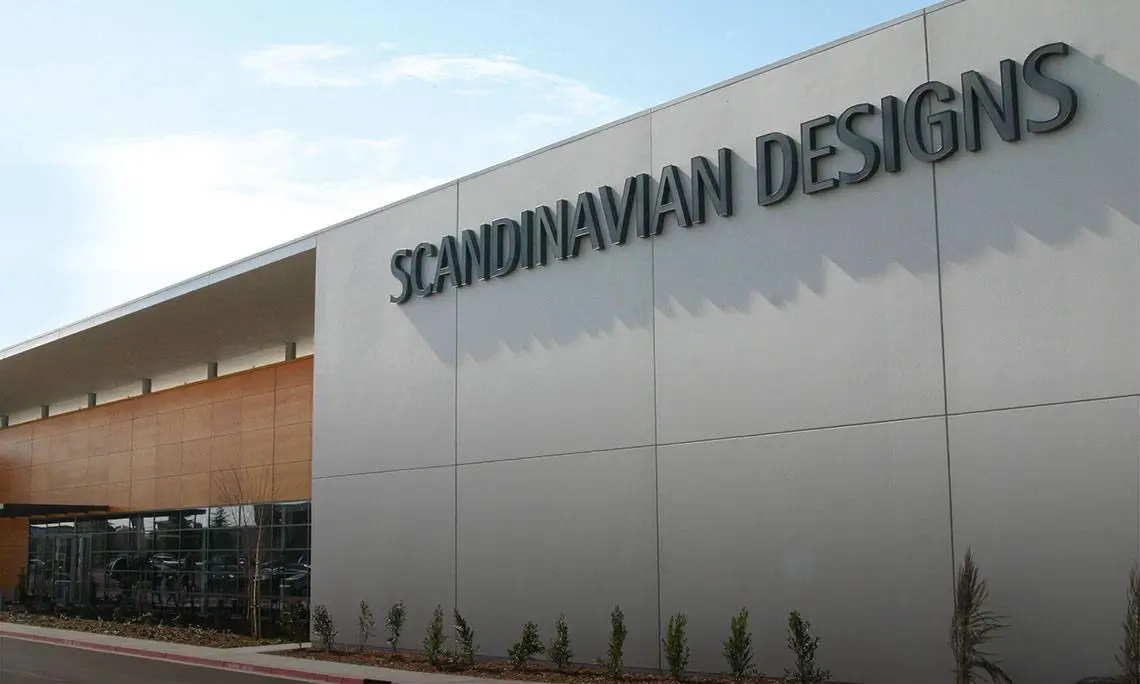 Scandanavian Designs retail building signage.